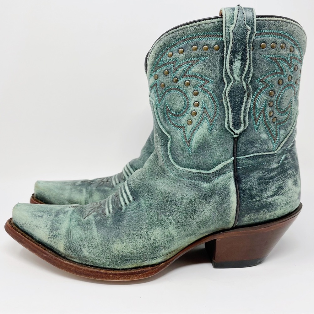 Dan Post Studded Distressed Ankle Cowboy Boot 8